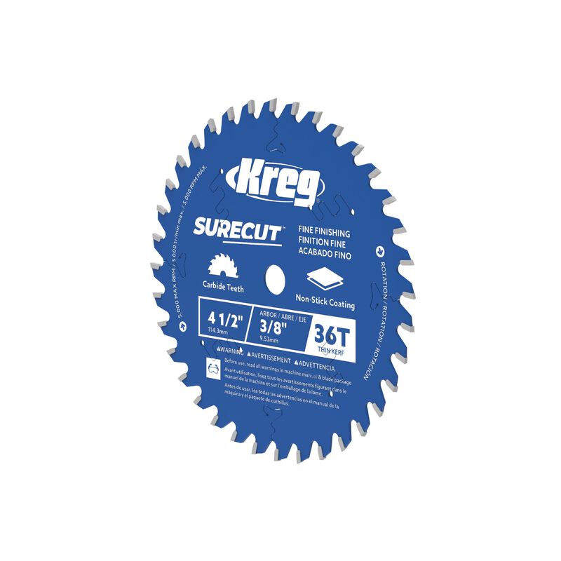 Kreg 4 1/2" SureCut&trade; Fine Finishing 36-Tooth Saw Blade, , hi-res