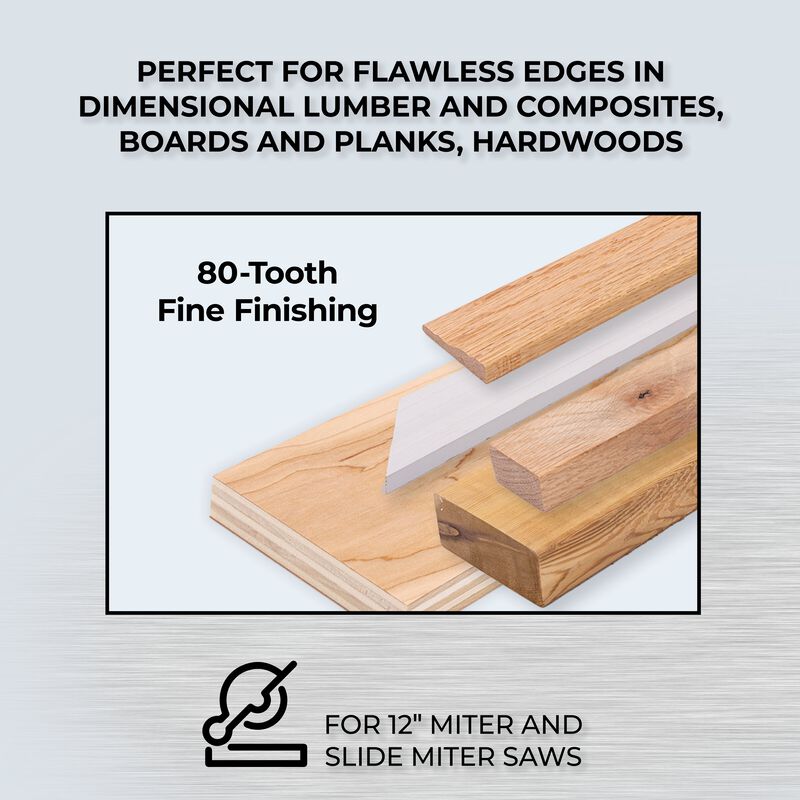 Kreg 12" SureCut™ Fine Finishing 80-Tooth Saw Blade, , hi-res