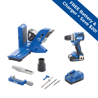 Kreg&reg; Pocket-Hole Jig 720PRO + 20V Ionic Drive&trade; 1/2" Compact Drill Project Kit