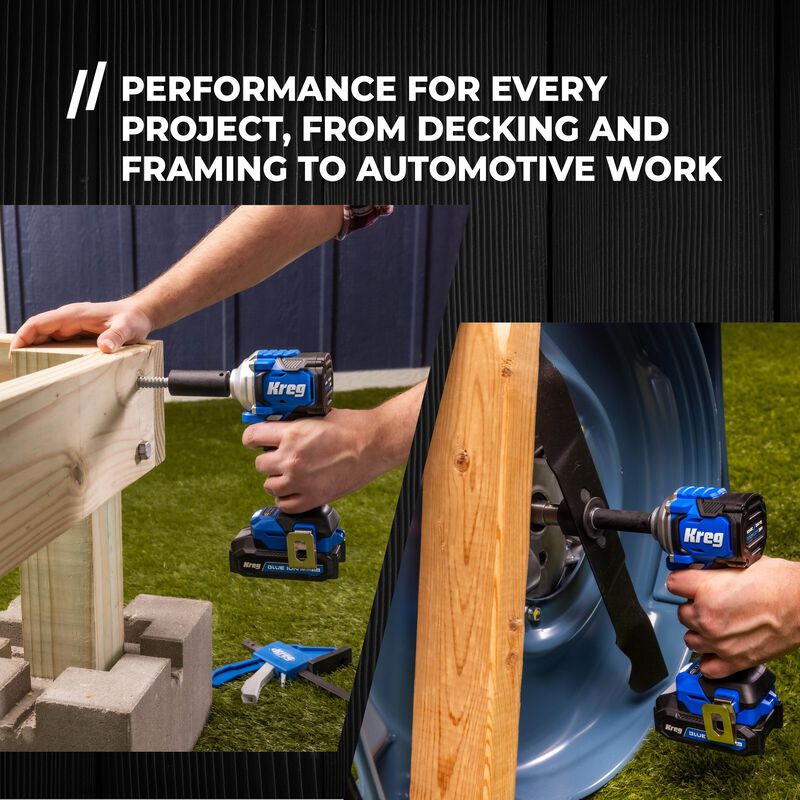 Kreg 20V Ionic Drive&trade; 1/2" Compact Impact Wrench Kit, , hi-res