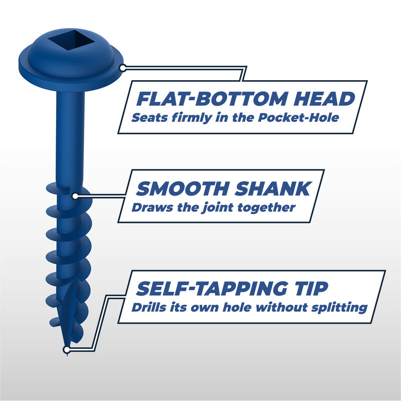 Kreg No. 8 x 2 in. L Square Blue-Kote Pocket-Hole Screw 50 count