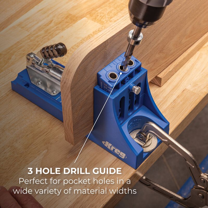 Kreg® Pocket-Hole Jig K4 + 20V Ionic Drive™ 1/2" Compact Drill Project Kit, , hi-res