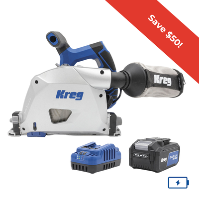 Kreg 20V Ionic Drive™ 6 1/2" Plunge-Cut Track Saw Kit