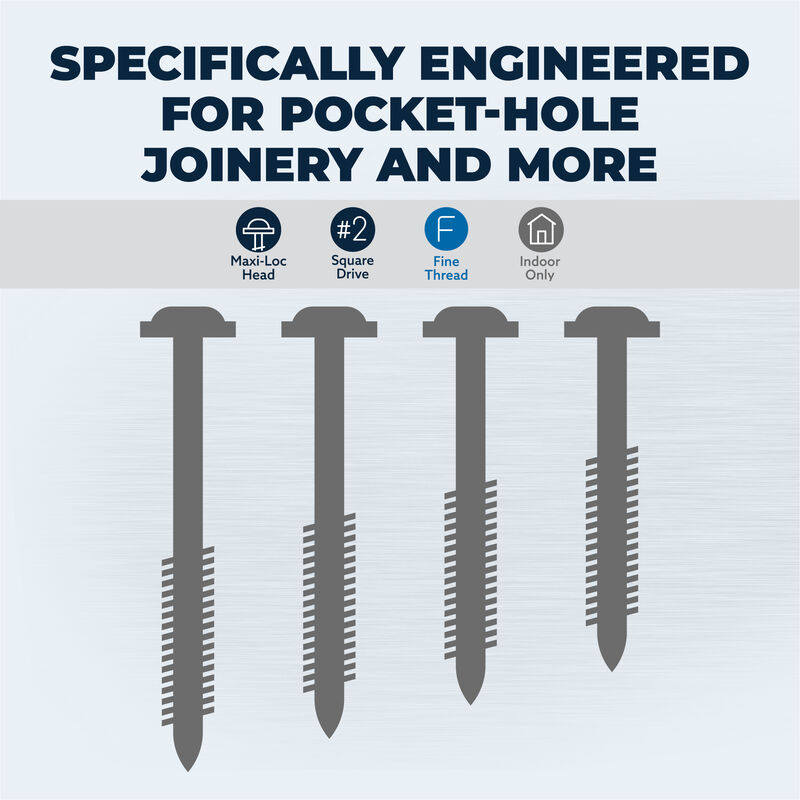 Zinc Pocket-Hole Screws, , hi-res