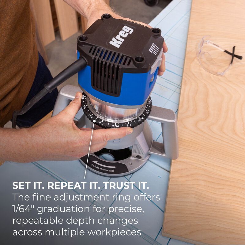 Kreg 3 14 HP SureSpeed FixedBase Router  hires