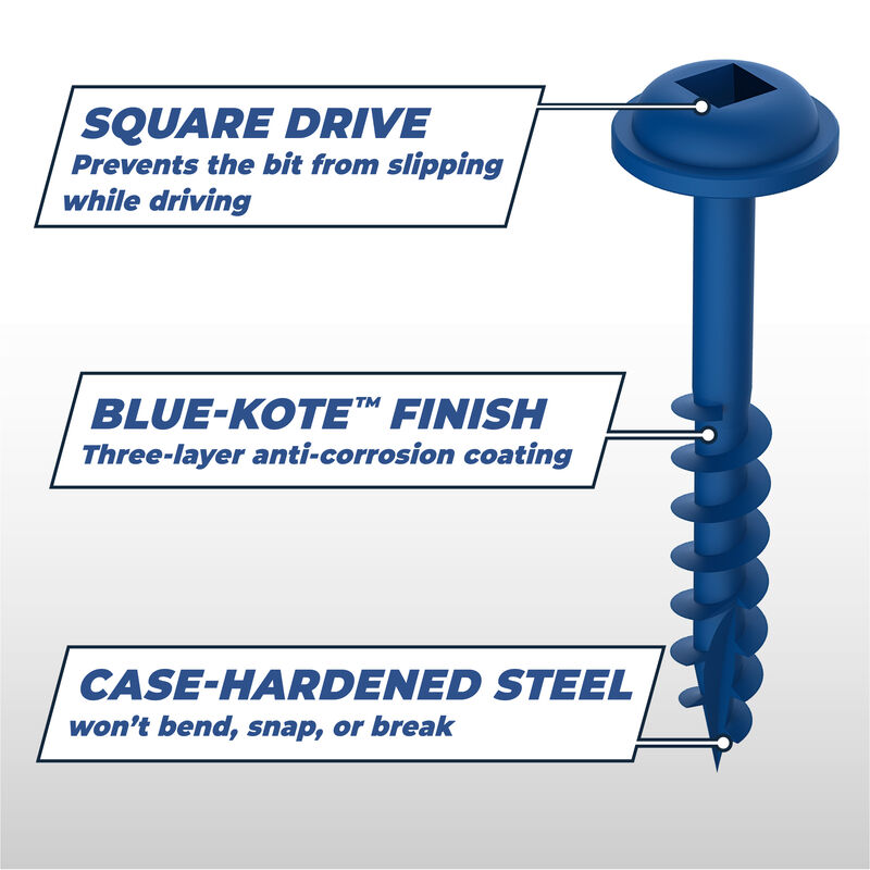 Blue-Kote™ Pocket-Hole Screws