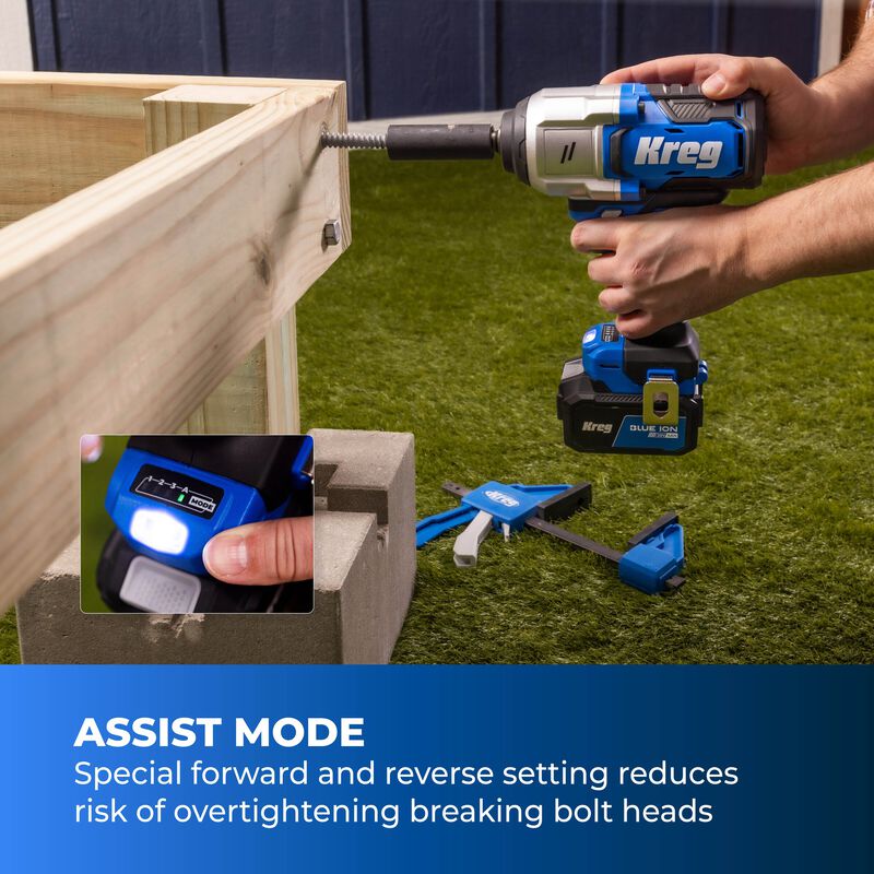 Kreg 20V Ionic Drive&trade; High Torque 1/2" Impact Wrench (Tool Only), , hi-res