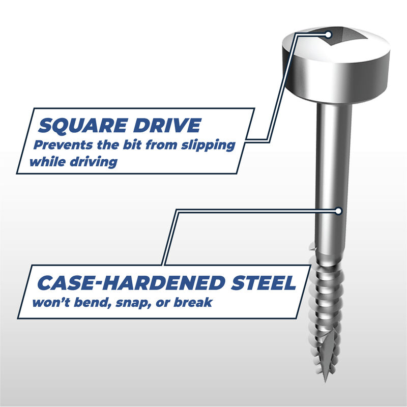 Zinc Pocket-Hole Screws, , hi-res