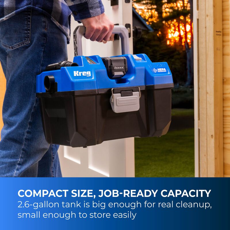 Kreg 20V Ionic Drive&trade; Wet/Dry Vac with HEPA (Tool Only), , hi-res