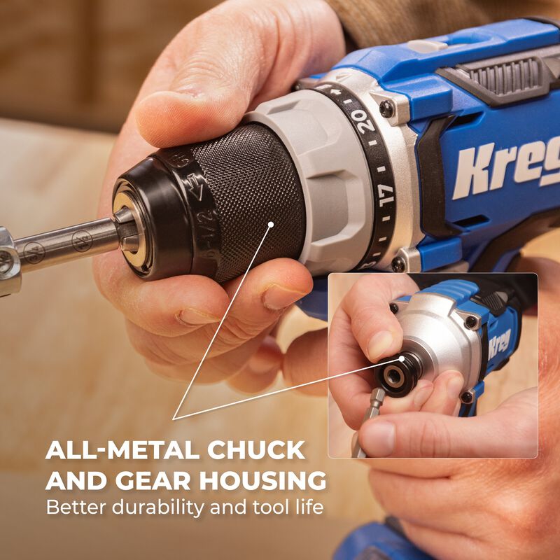 Kreg 20V Ionic Drive™ Drill + Driver Combo Kit, , hi-res