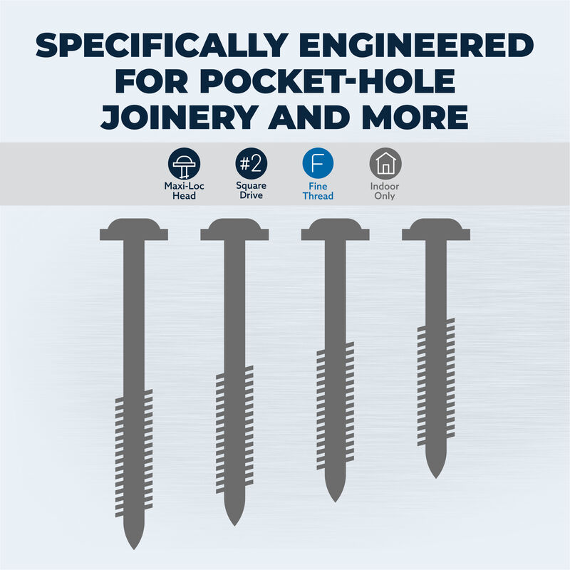 Stainless Steel Pocket-Hole Screws, , hi-res