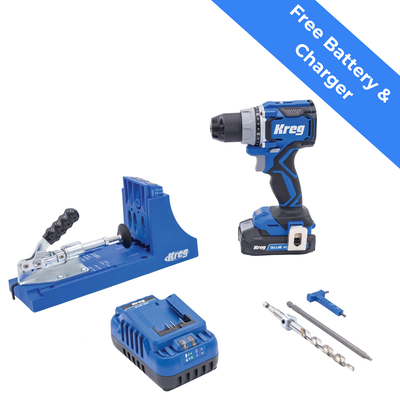 Kreg® Pocket-Hole Jig K4 + 20V Ionic Drive™ 1/2" Compact Drill Project Kit,  Kreg® Pocket-Hole Jig K4 + 20V Ionic Drive™ 1/2" Compact Drill Project Kit