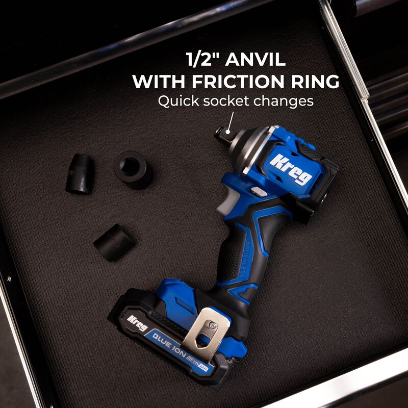 Kreg 20V Ionic Drive&trade; 1/2" Compact Impact Wrench Kit, , hi-res