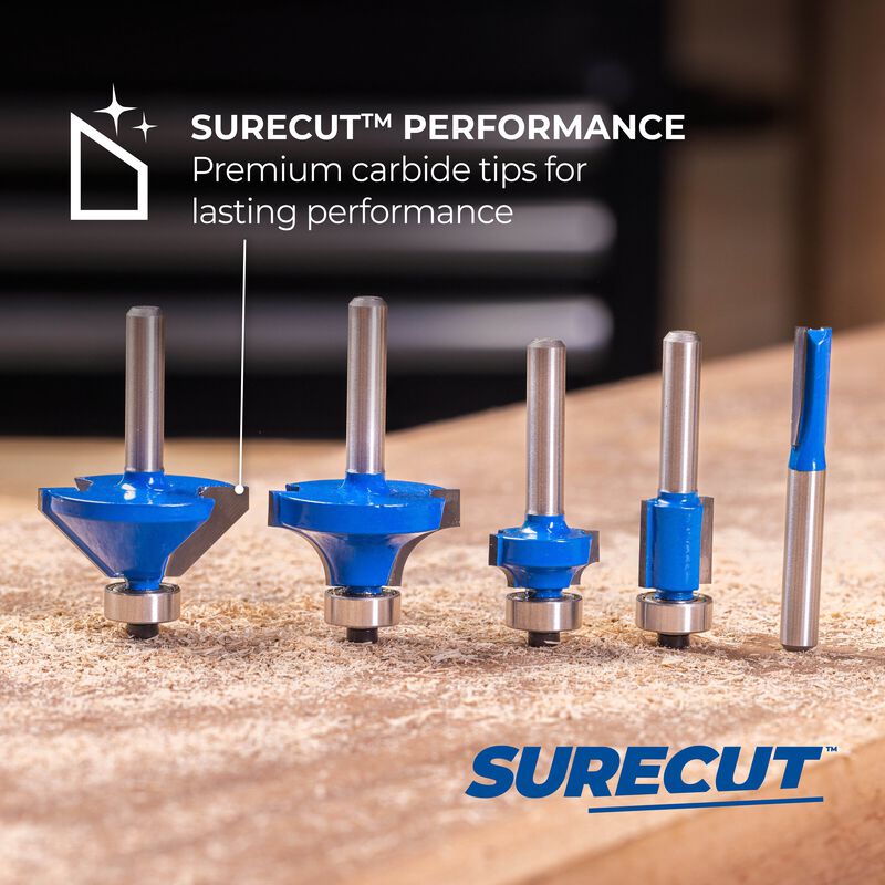 Kreg SureCut Router Bit Set 5Piece  hires