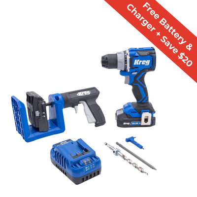 Kreg® Pocket-Hole Jig 520PRO + 20V Ionic Drive™ 1/2" Compact Drill Project Kit
