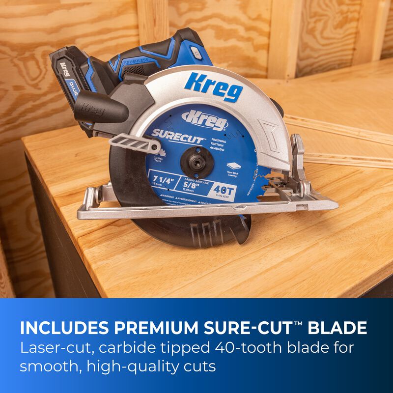 Kreg 20V Ionic Drive&trade; 7 1/4" Circular Saw (Tool Only), , hi-res