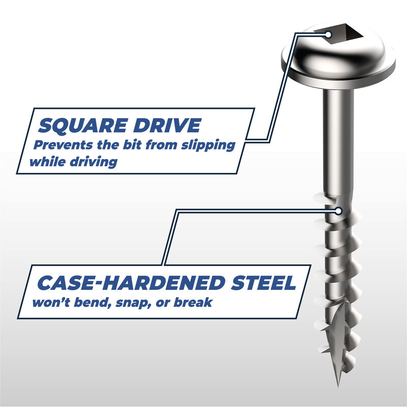 Zinc Pocket-Hole Screws, , hi-res