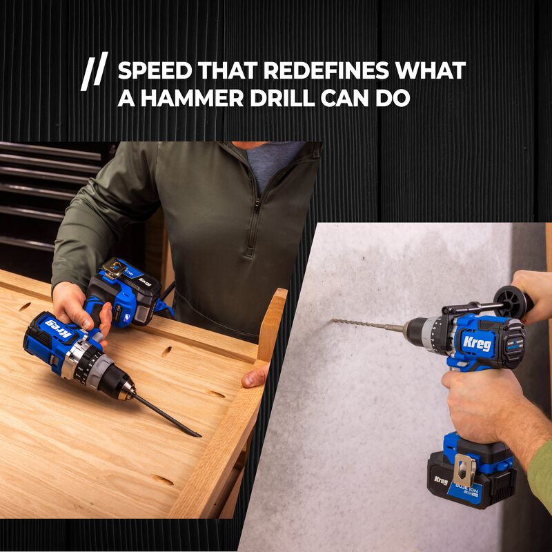 Kreg 20V Ionic Drive&trade; 1/2" High Speed Hammer Drill (Tool Only), , hi-res
