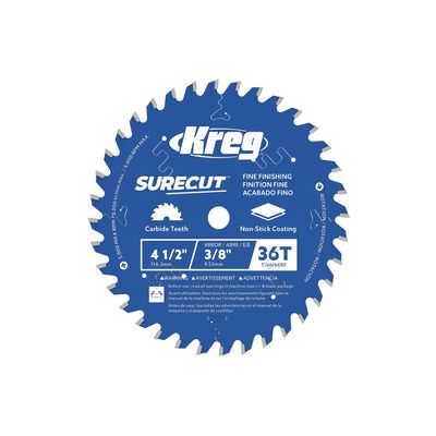 Kreg 4 1/2" SureCut™ Fine Finishing 36-Tooth Saw Blade,  Kreg 4 1/2" SureCut™ Fine Finishing 36-Tooth Saw Blade