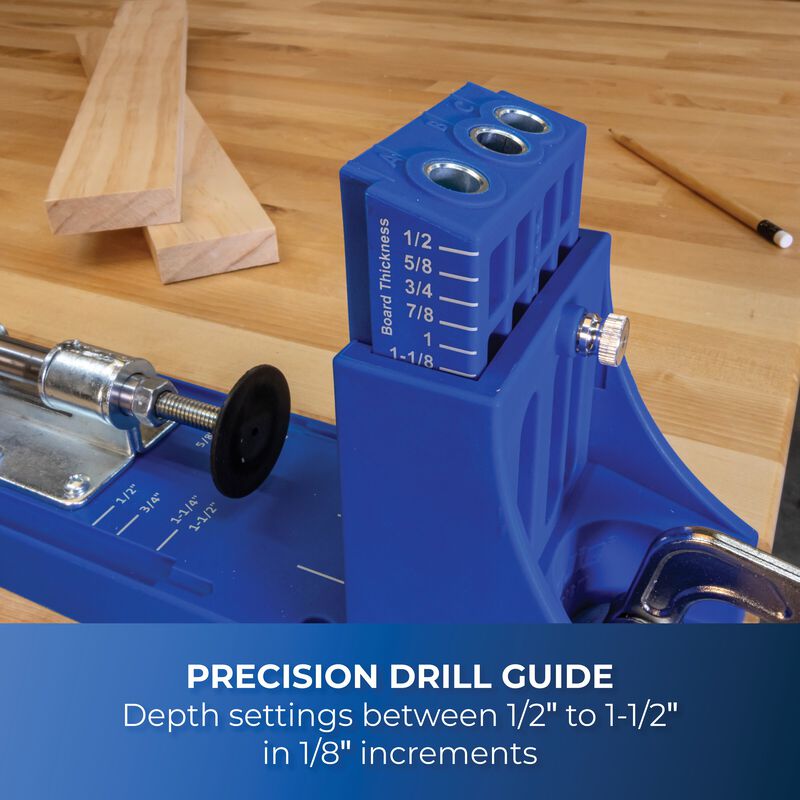 Kreg® Pocket-Hole Jig K4 + 20V Ionic Drive™ 1/2" Compact Drill Project Kit, , hi-res