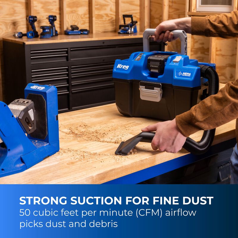 Kreg 20V Ionic Drive&trade; Wet/Dry Vac with HEPA (Tool Only), , hi-res