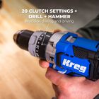 Kreg 20V Ionic Drive&trade; 1/2" High Speed Hammer Drill Kit, , hi-res