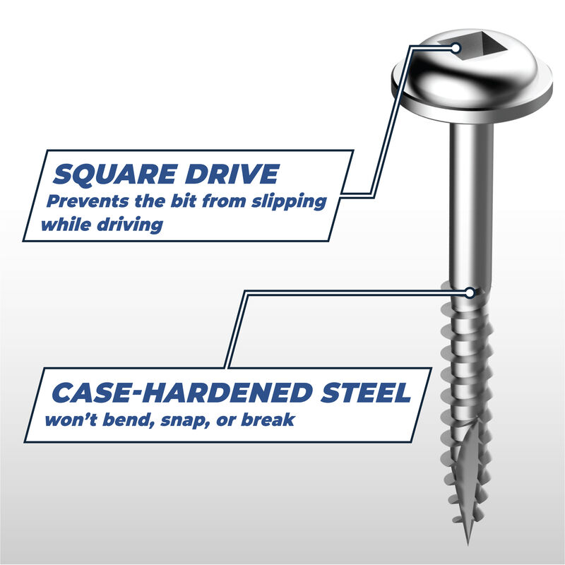 Stainless Steel Pocket-Hole Screws, , hi-res