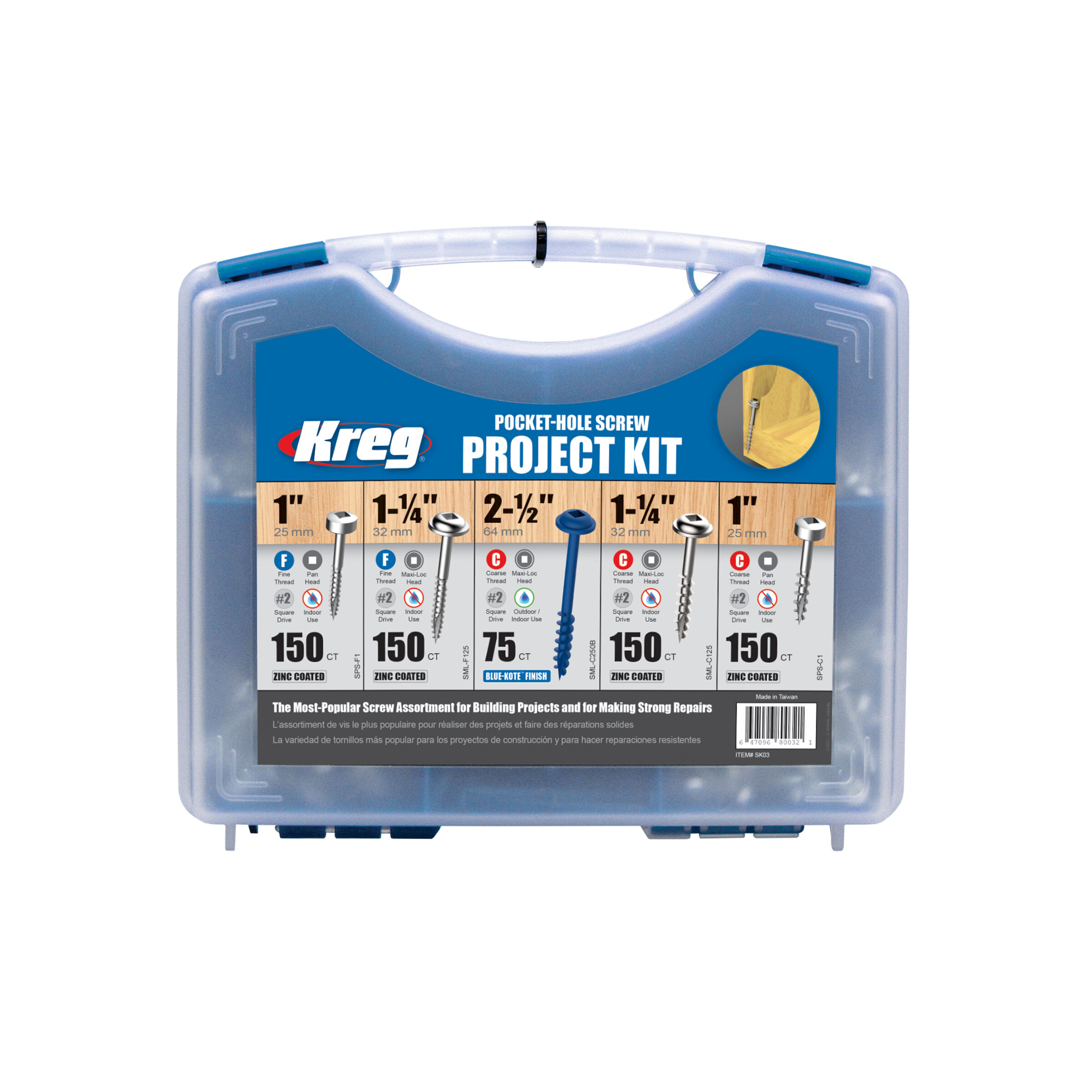 Kreg Pocket-Hole Screw Kit SK03-INT 