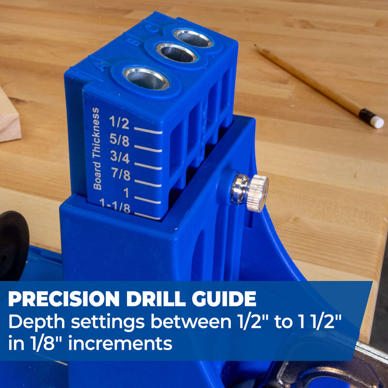 Kreg R3 Pocket Hole Jig System - Join Materials from 1/2-in to 1-1/2-in  Thick, Adjustable Depth Settings, Hardened-Steel Drill Bit Guides in the  Woodworking Tool Accessories department at