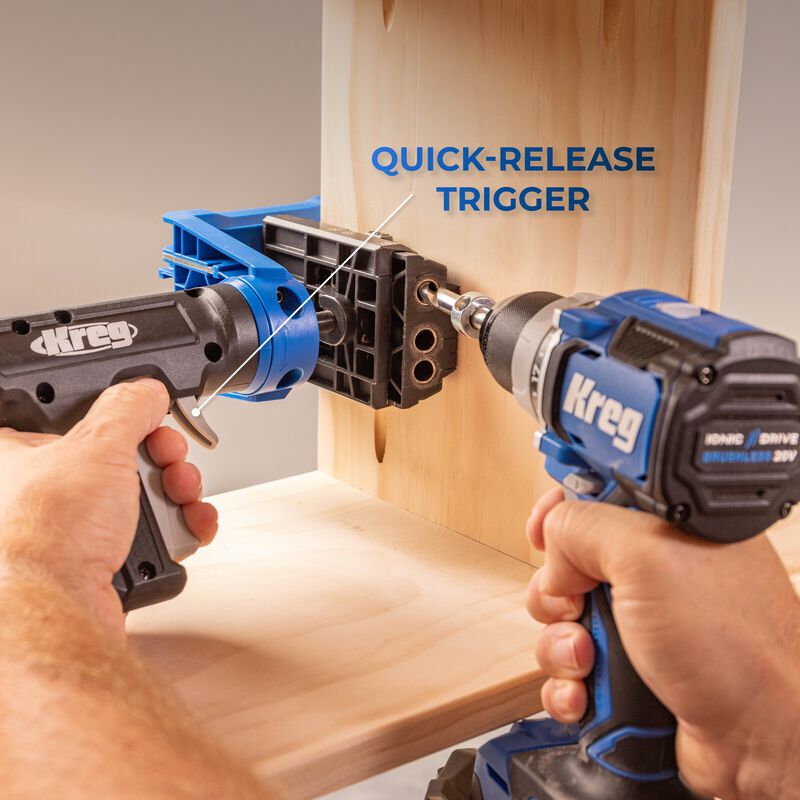 Kreg® Pocket-Hole Jig 520PRO + 20V Ionic Drive™ 1/2" Compact Drill Project Kit, , hi-res