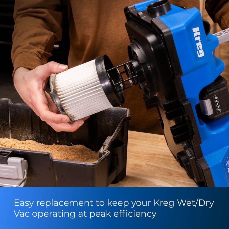 Kreg 20V Ionic Drive&trade; Wet/Dry Vac HEPA Replacement Filter, , hi-res