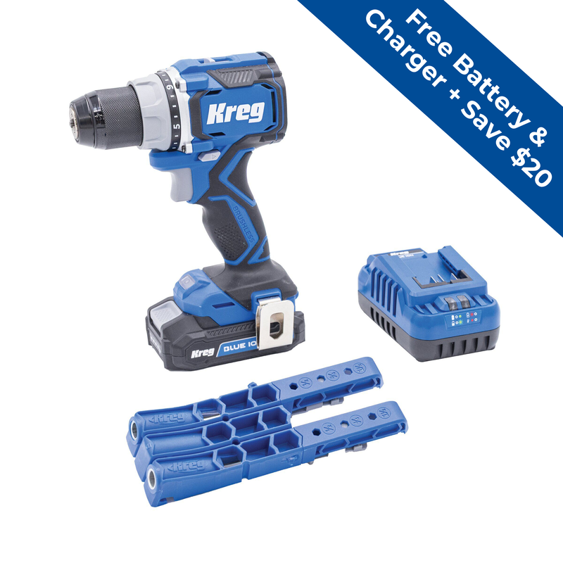 Kreg PocketHole Jig 320  20V Ionic Drive 12 Compact Drill Project Kit  hires