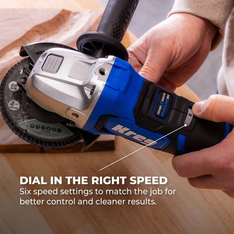 Kreg 20V Ionic Drive&trade; 4 1/2" - 5" Angle Grinder Kit, , hi-res