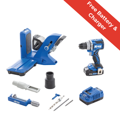 Kreg® Pocket-Hole Jig 720PRO + 20V Ionic Drive™ 1/2" Compact Drill Project Kit,  Kreg® Pocket-Hole Jig 720PRO + 20V Ionic Drive™ 1/2" Compact Drill Project Kit