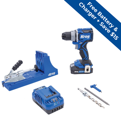Kreg&reg; Pocket-Hole Jig K4 + 20V Ionic Drive&trade; 1/2" Compact Drill Project Kit