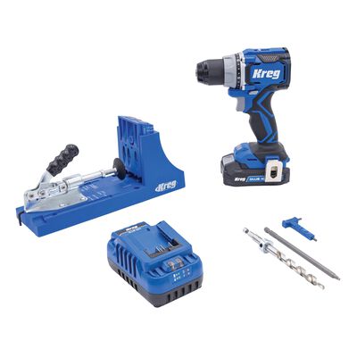 Kreg&reg; Pocket-Hole Jig K4 + 20V Ionic Drive&trade; 1/2" Compact Drill Project Kit