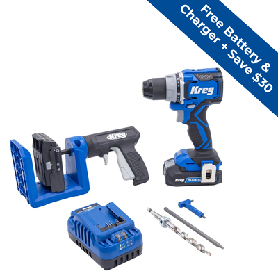 Kreg&reg; Pocket-Hole Jig 520PRO + 20V Ionic Drive&trade; 1/2" Compact Drill Project Kit