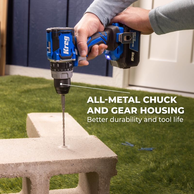 Kreg 20V Ionic Drive&trade; 1/2" Compact Hammer Drill (Tool Only), , hi-res