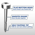 Zinc Pocket-Hole Screws, , hi-res