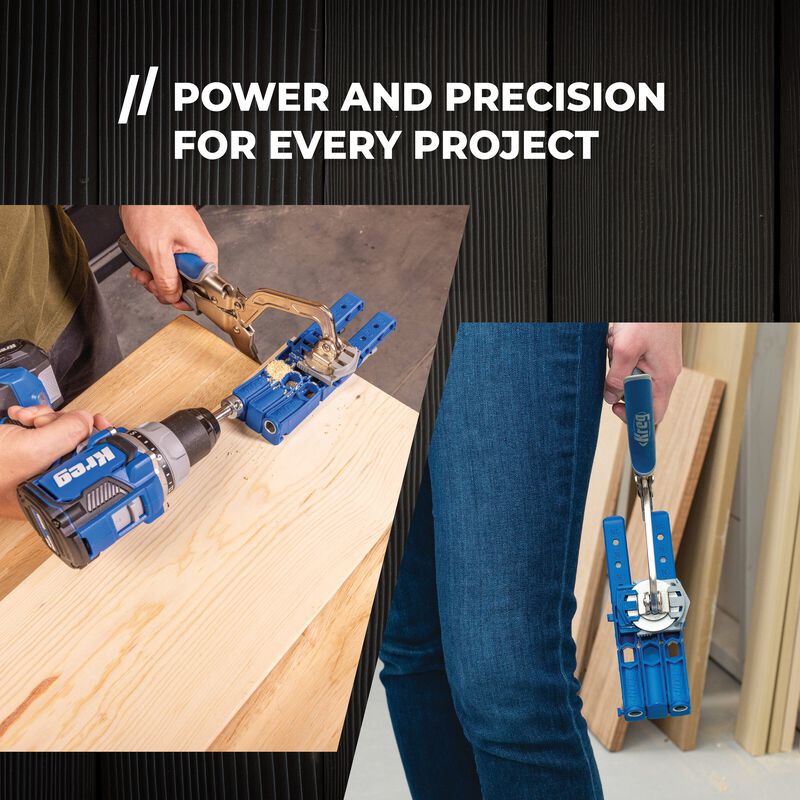 Kreg&reg; Pocket-Hole Jig 320 + 20V Ionic Drive&trade; 1/2" Compact Drill Project Kit, , hi-res
