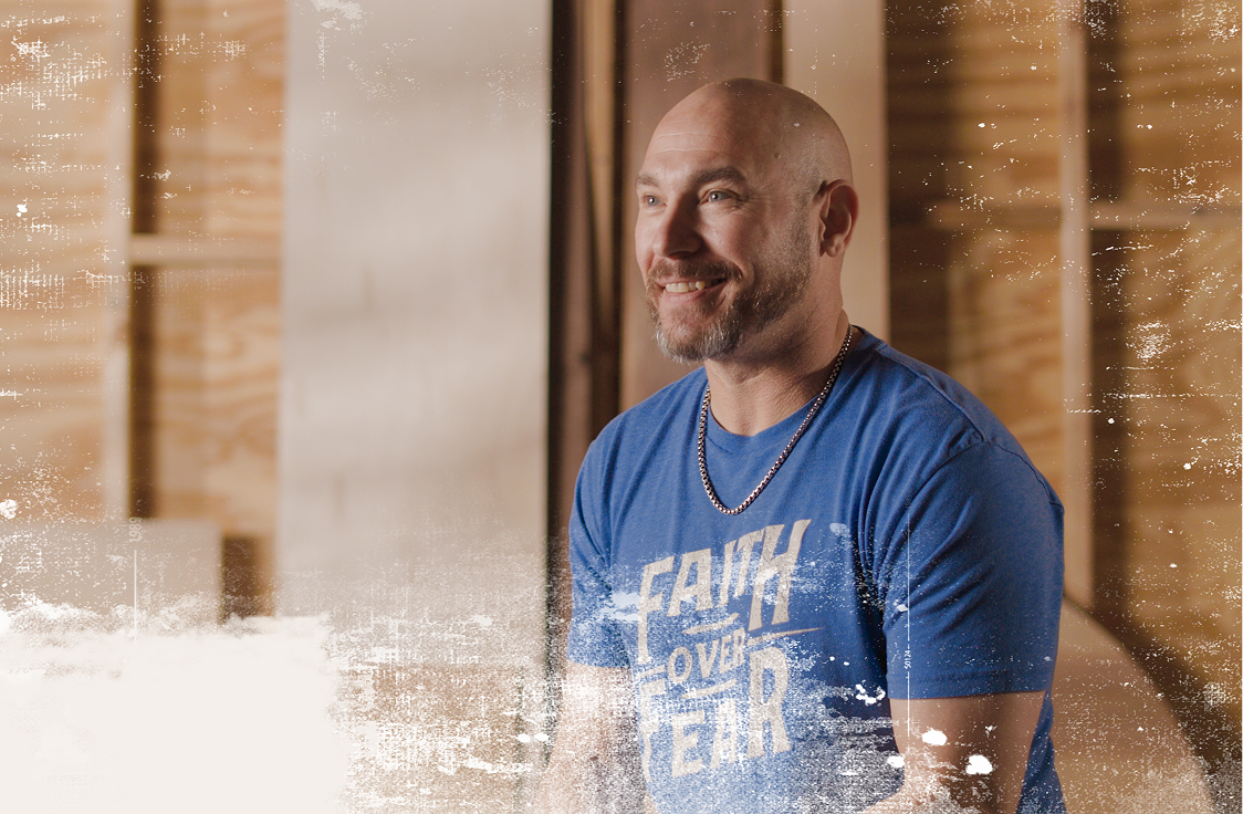 Matt Outlaw of 731 Woodworks poses during the Edge documentary. 