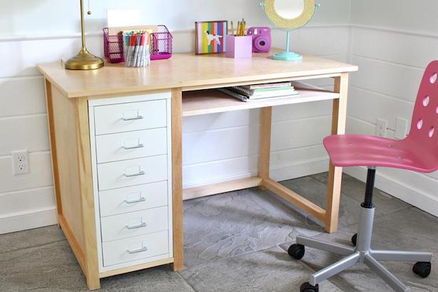 Wood and Metal Desk