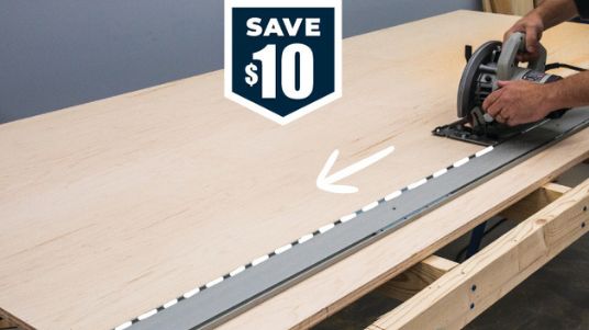 Break down sheet goods up to 8 feet with just a circular saw