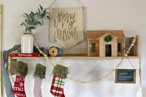 Modern Wall Shelf Stocking Holder