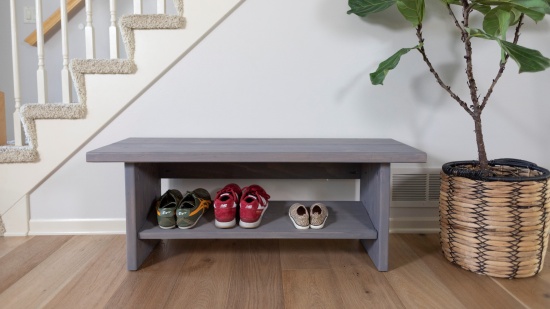 Rustic Bench + Shoe Storage