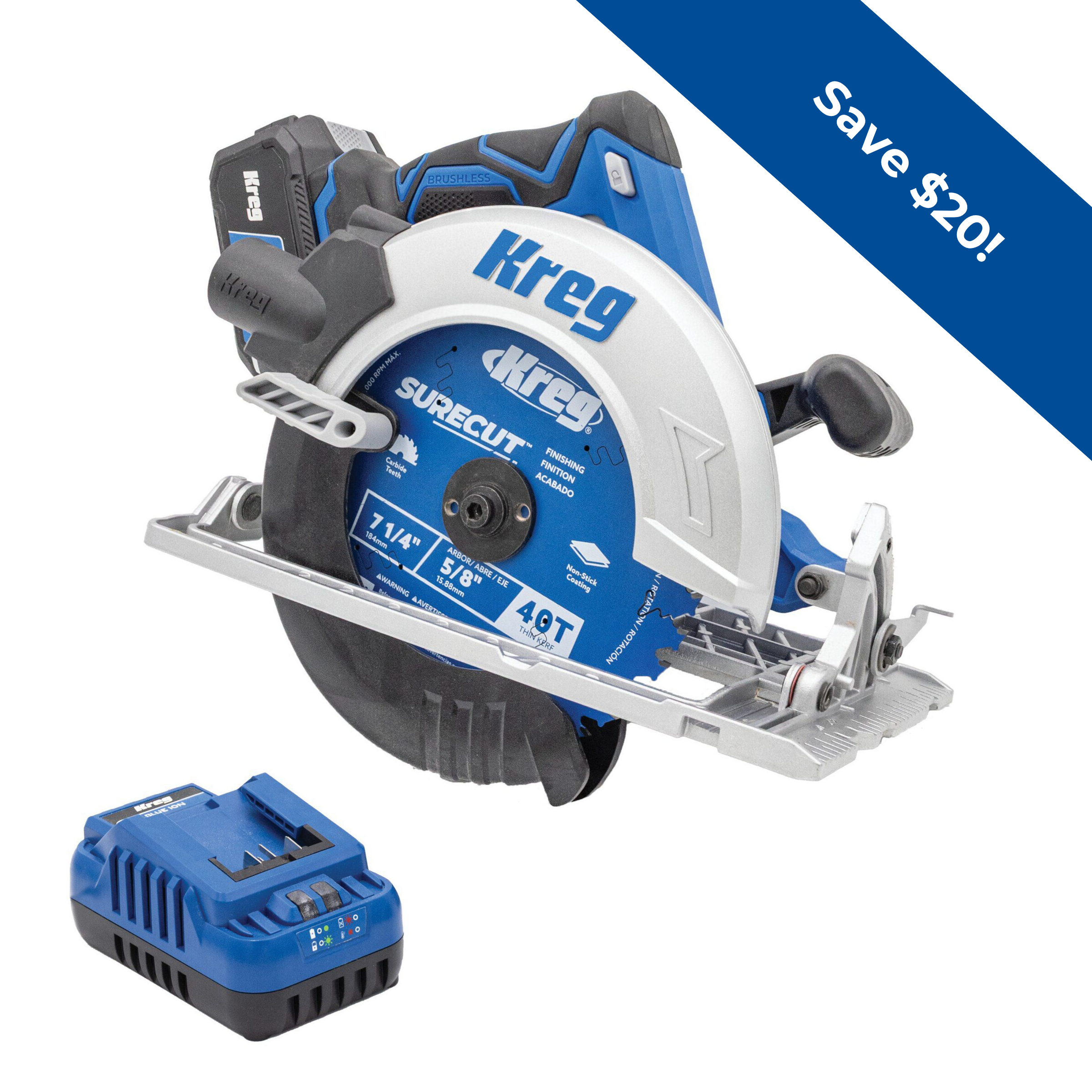 Kreg 20V Ionic Drive™ 7 1/4