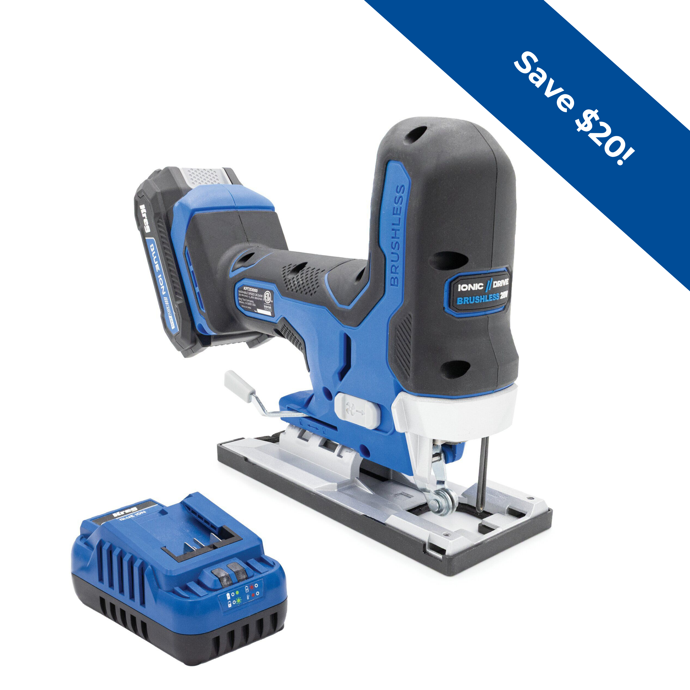 Kreg 20V Ionic Drive™ Barrel Grip Jigsaw Kit